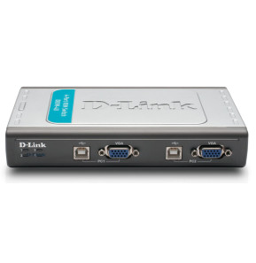 Switch KVM D-Link 4 ports clavier-écran-souris avec câbles intégrés USB (DKVM-4U)