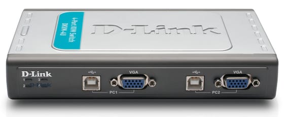 Switch KVM D-Link 4 ports clavier-écran-souris avec câbles intégrés USB (DKVM-4U)