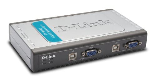 Switch KVM D-Link 4 ports clavier-écran-souris avec câbles intégrés USB (DKVM-4U)