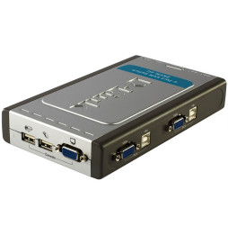 Switch KVM D-Link 4 ports clavier-écran-souris avec câbles intégrés USB (DKVM-4U)