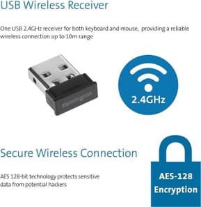 Ensemble sans fil souris + clavier Kensington compact Pro Fit - AZERTY (K75230FR) — image 3
