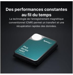 Disque dur interne Synology HAT3300 SATA 3,5" Série Plus HDD 4 To pour NAS (HAT3300-4T)