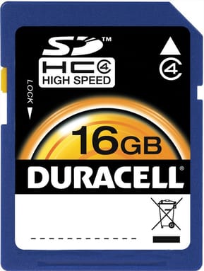 Carte mémoire SD Classe 4 16 GB Duracell DU-SD-16GB-R