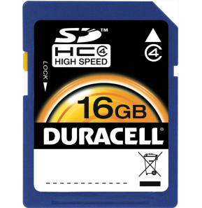 Carte mémoire SD Classe 4 16 GB Duracell DU-SD-16GB-R