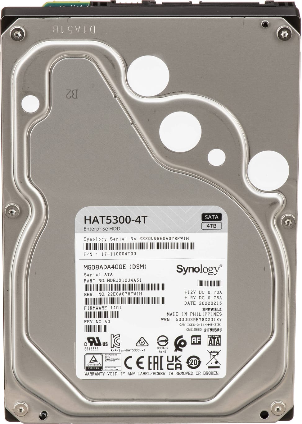 قرص صلب داخلي Synology HAT5300 SATA 3.5" سلسلة Enterprise HDD 4 TB لأجهزة NAS (HAT5300-4T) — صورة 1