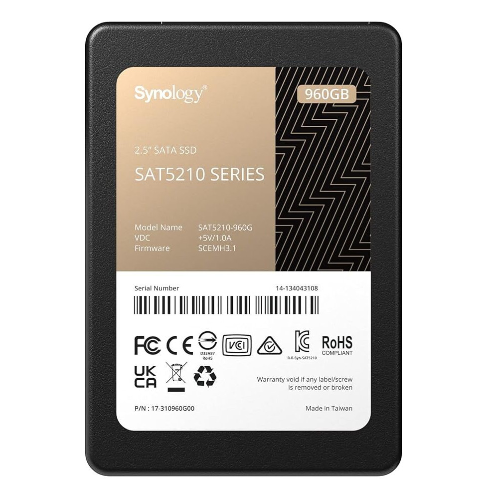 Disque Dur interne SSD Synology SAT5210 sata 2.5" 960 Go (SAT5210-960G)