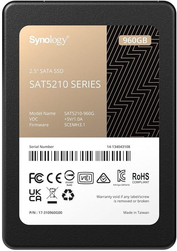 Disque Dur interne SSD Synology SAT5210 sata 2.5" 960 Go (SAT5210-960G)