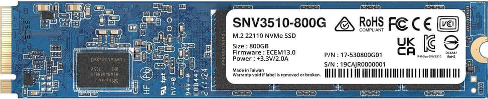 قرص SSD داخلي Synology SNV3510 NVMe M.2 22110 سلسلة Enterprise 800 GB لأجهزة NAS (SNV3510-800G) — صورة 1