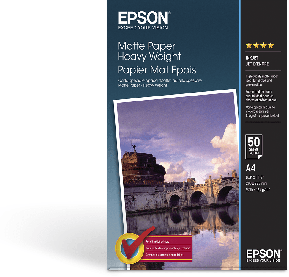 Epson Papier photo A4 mat 167 g/m2, 50 feuilles (C13S041256) — image 2
