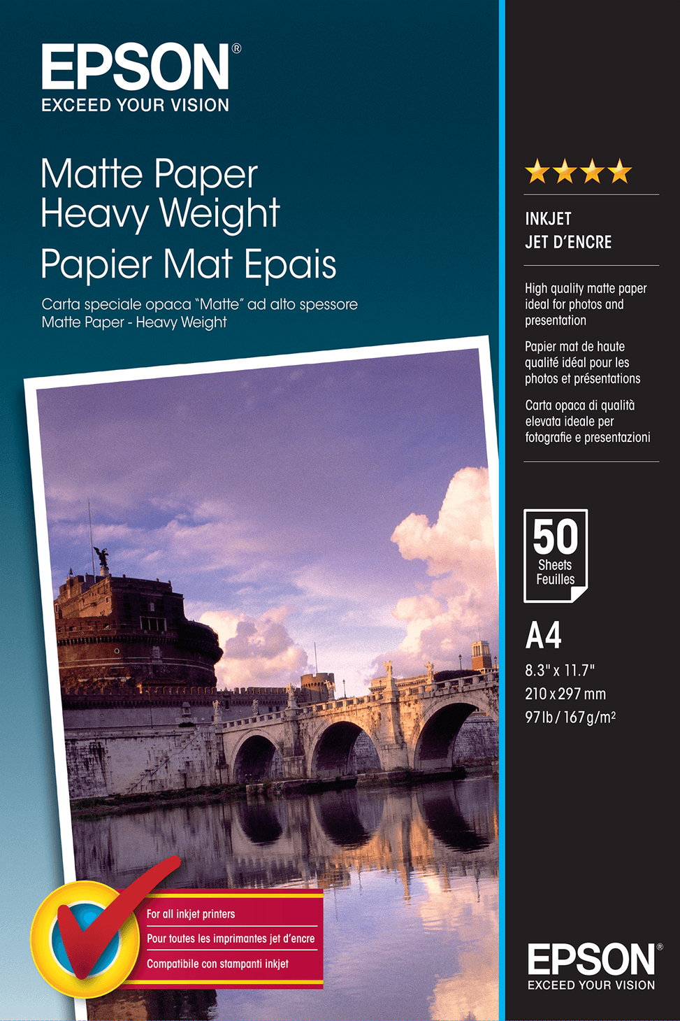 Epson Papier photo A4 mat 167 g/m2, 50 feuilles (C13S041256) — image 3
