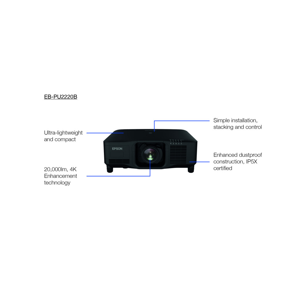Epson EB-PU2220B – Projecteur laser haute luminosité (V11HA66840)