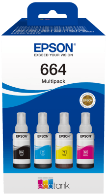 Epson 664 EcoTank – Pack de bouteilles d'encre 4 couleurs (C13T66464A) — image 1