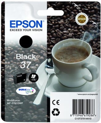 Epson Singlepack Black 37 – Cartouche d'encre DURABrite Ultra (C13T37014A10)