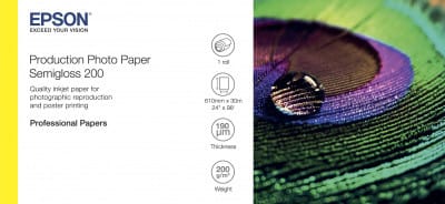 Epson Production Photo Paper Semigloss 200 – Papier photo semi-gloss de 24" x 30m (C13S450376)