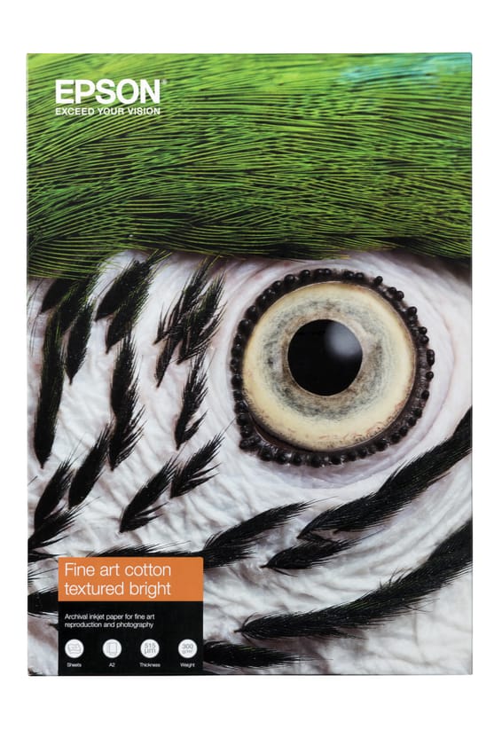 Epson Fine Art Cotton Textured Bright II – Papier d’art texturé A4 (C13S450288NQ)