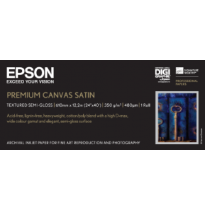 Epson Toile Premium Canvas Satin 350g 24" (0,610x12,2m) – Papier en rouleau artistique (C13S041847)