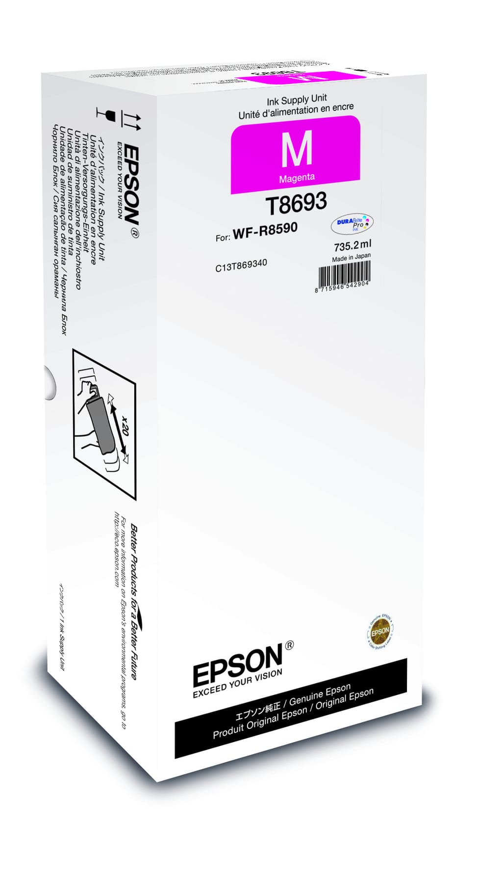 Epson WorkForce Pro WF-R8590 – Unité de stockage d'encre Magenta XXL (C13T86934N) — image 1