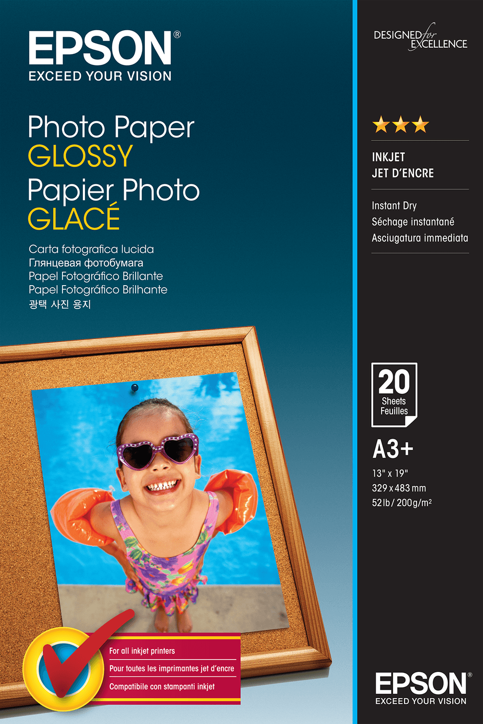 Epson Photo Paper Glossy A3+ - Papier photo de haute qualité (C13S042535) — image 1