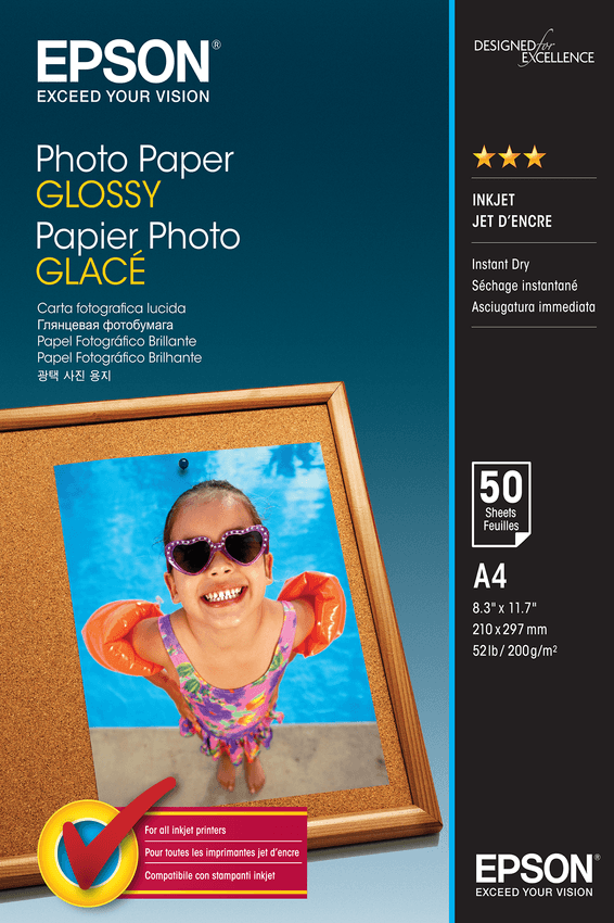 Epson Photo Paper Glossy A4 - Papier photo glacé 50 feuilles (C13S042539)