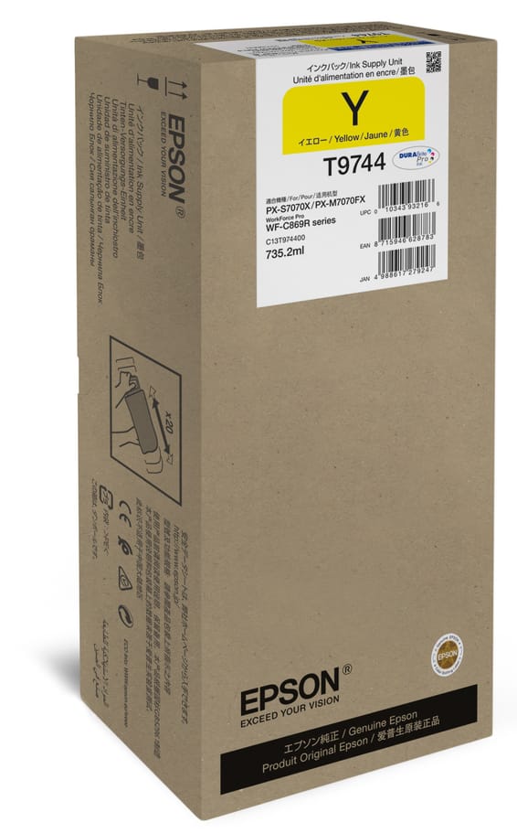 Epson WorkForce Pro WF-C869R – Unité d'alimentation en encre jaune XXL (C13T97440N)