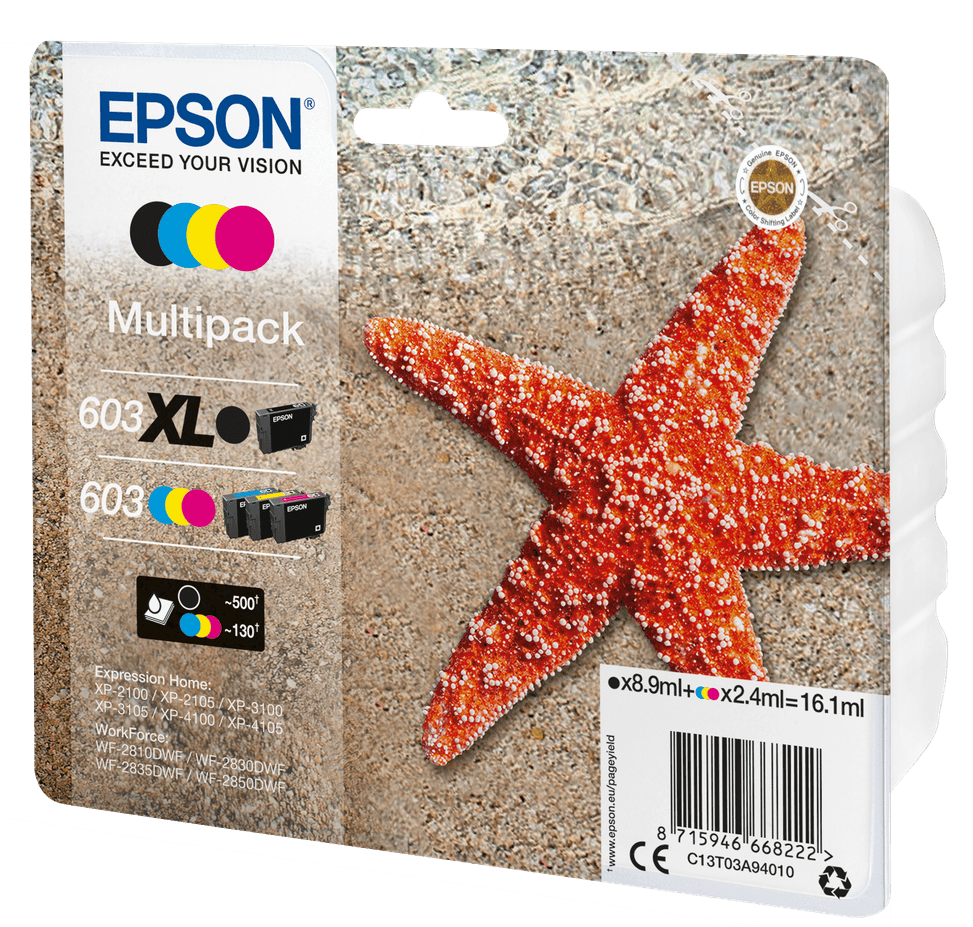 Epson 603 XL – Multipack d’encres 4 couleurs (C13T03A94010) — image 1