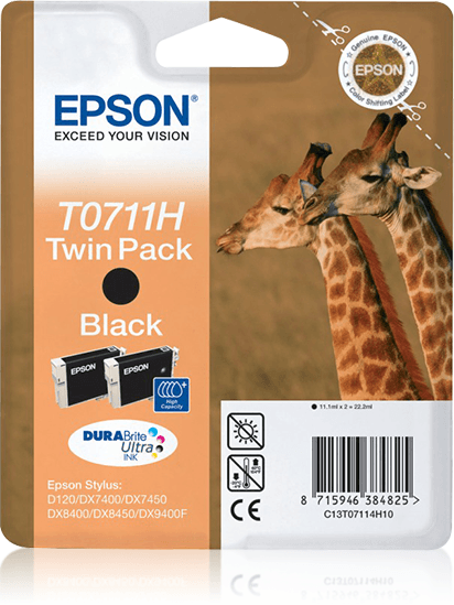 Epson T0711H – Double pack "Girafe" d’encre DURABrite N (C13T07114H20)