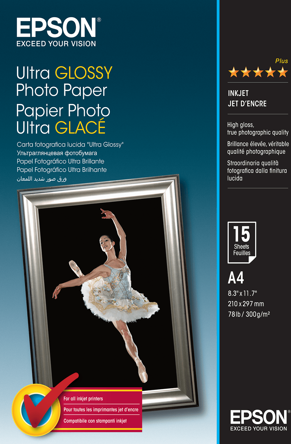 Epson Ultra Glossy Photo Paper - Papier photo ultra glacé A4 - 15 feuilles (C13S041927) — image 2