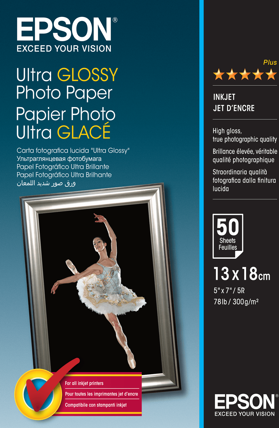 Epson Ultra Glossy Photo Paper - Papier photo ultra glacé 13x18cm - 50 feuilles (C13S041944) — image 2