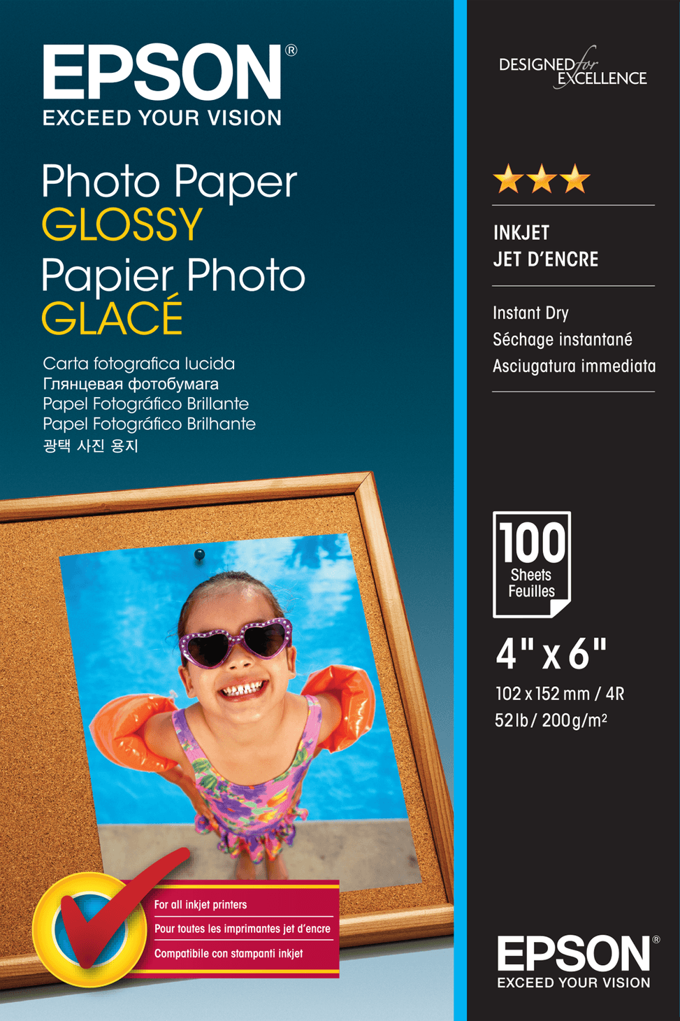 Epson Papier photo brillant 100 x 150 mm – Papier photo glacé 200 g/m² (C13S042548) — image 2