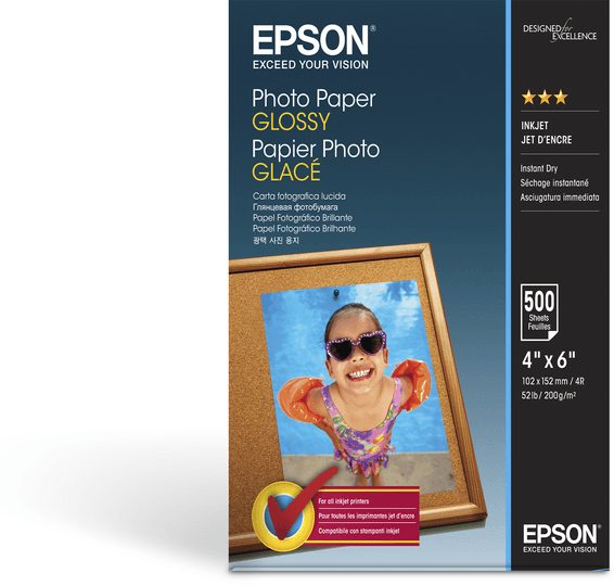 Epson Papier photo brillant 100 x 150 mm – 200 g/m², 500 feuilles (C13S042549)