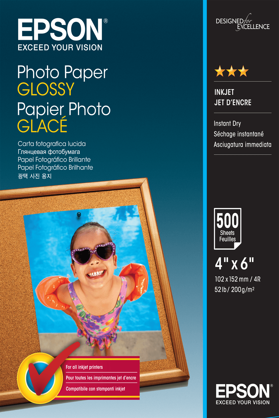 Epson Papier photo brillant 100 x 150 mm – 200 g/m², 500 feuilles (C13S042549) — image 2