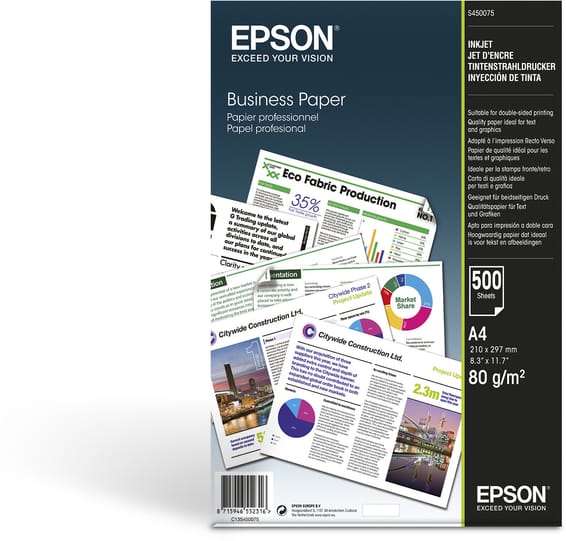Epson Papier professionnel A4 Jet d’Encre 80 g/m2, 500 feuilles (C13S450075)
