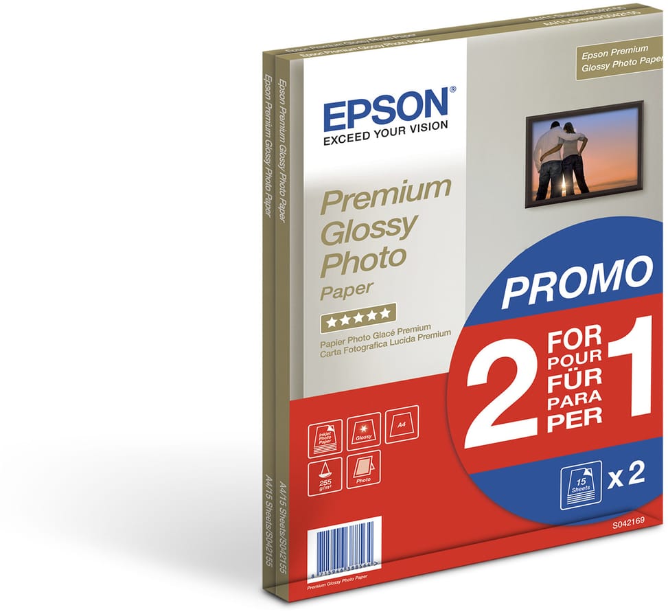 Epson Premium Glossy Photo Paper A4 – Papier photo brillant 255 g/m² (C13S042169) — image 1