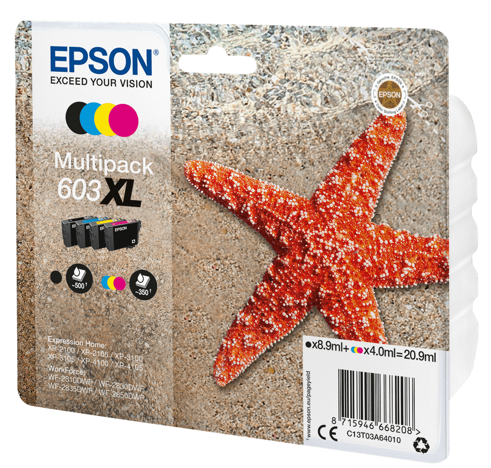 Epson 603XL – Multipack 4 couleurs d’encre (C13T03A64010) — image 1