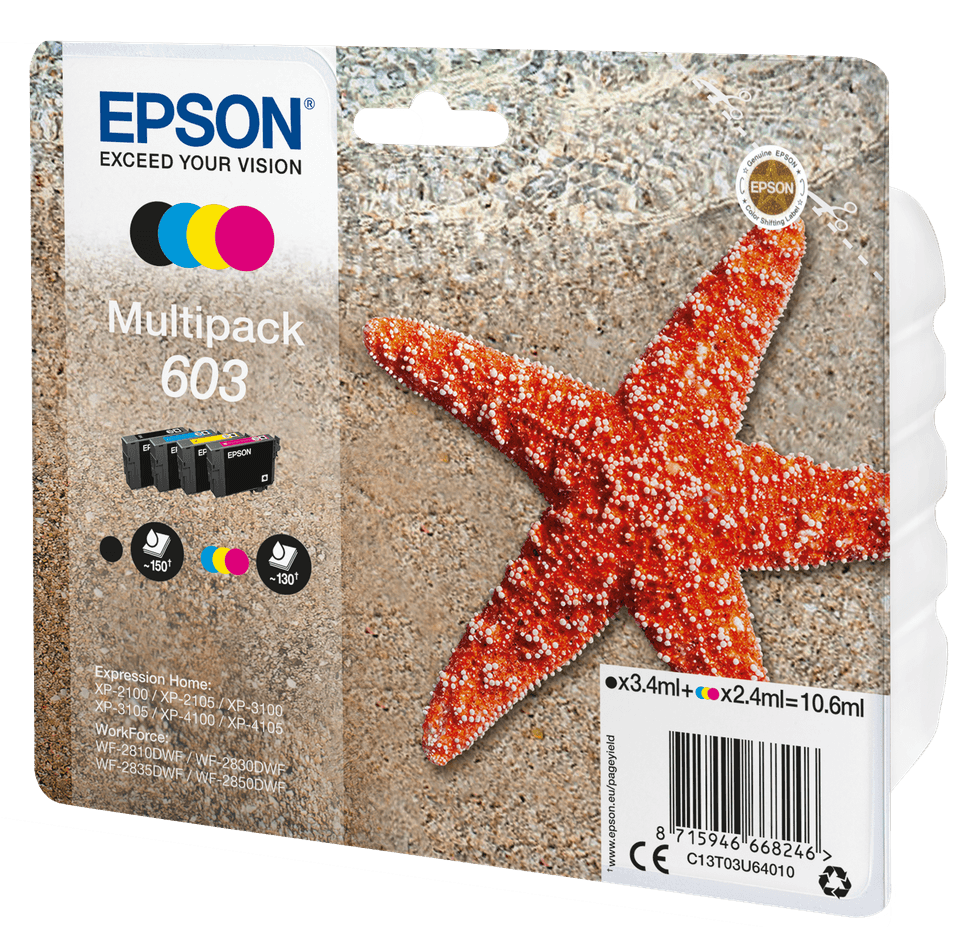 Epson 603 – Multipack d’encres 4 couleurs (C13T03U64020) — image 1