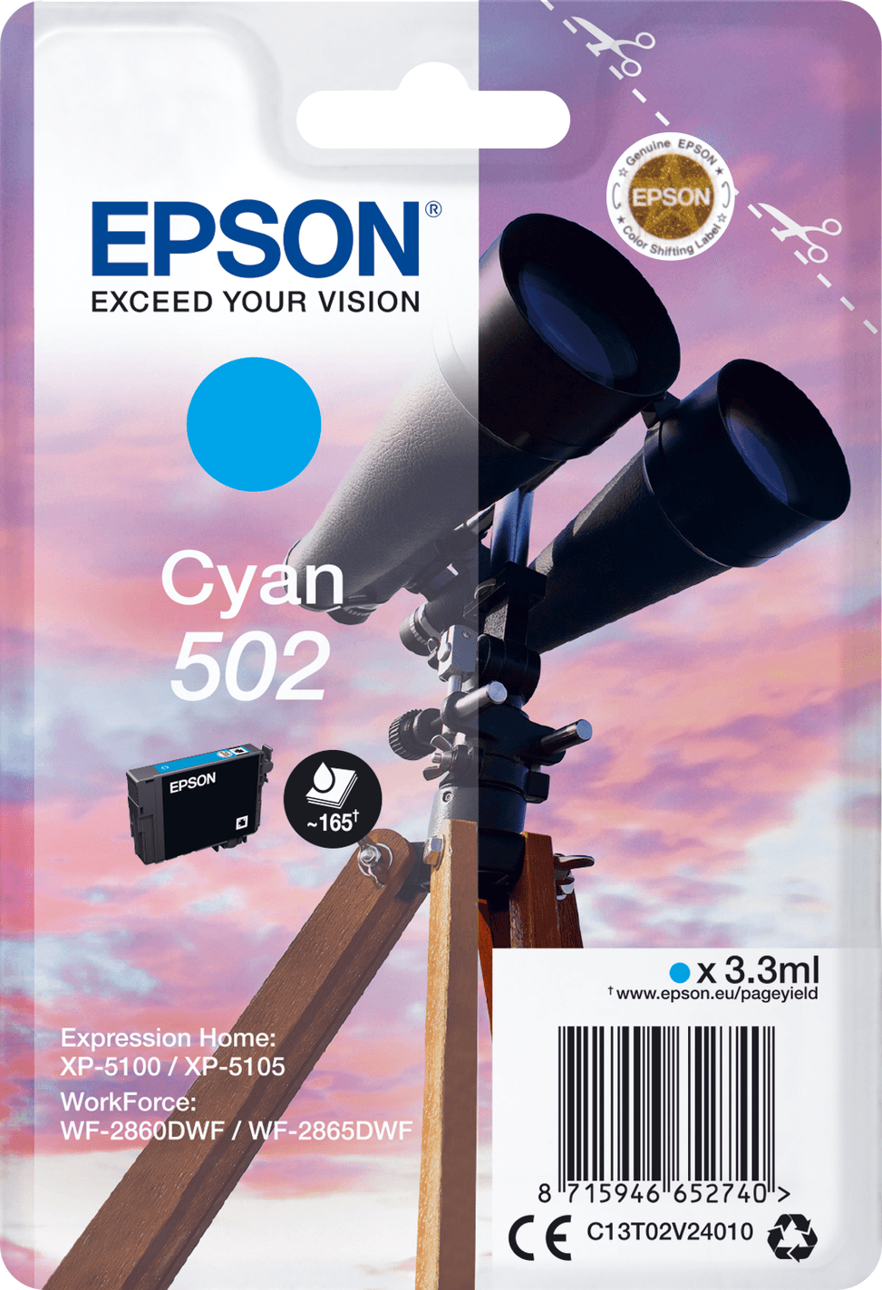 Epson 502 – Encre cyan en cartouche individuelle (C13T02V24010) — image 2