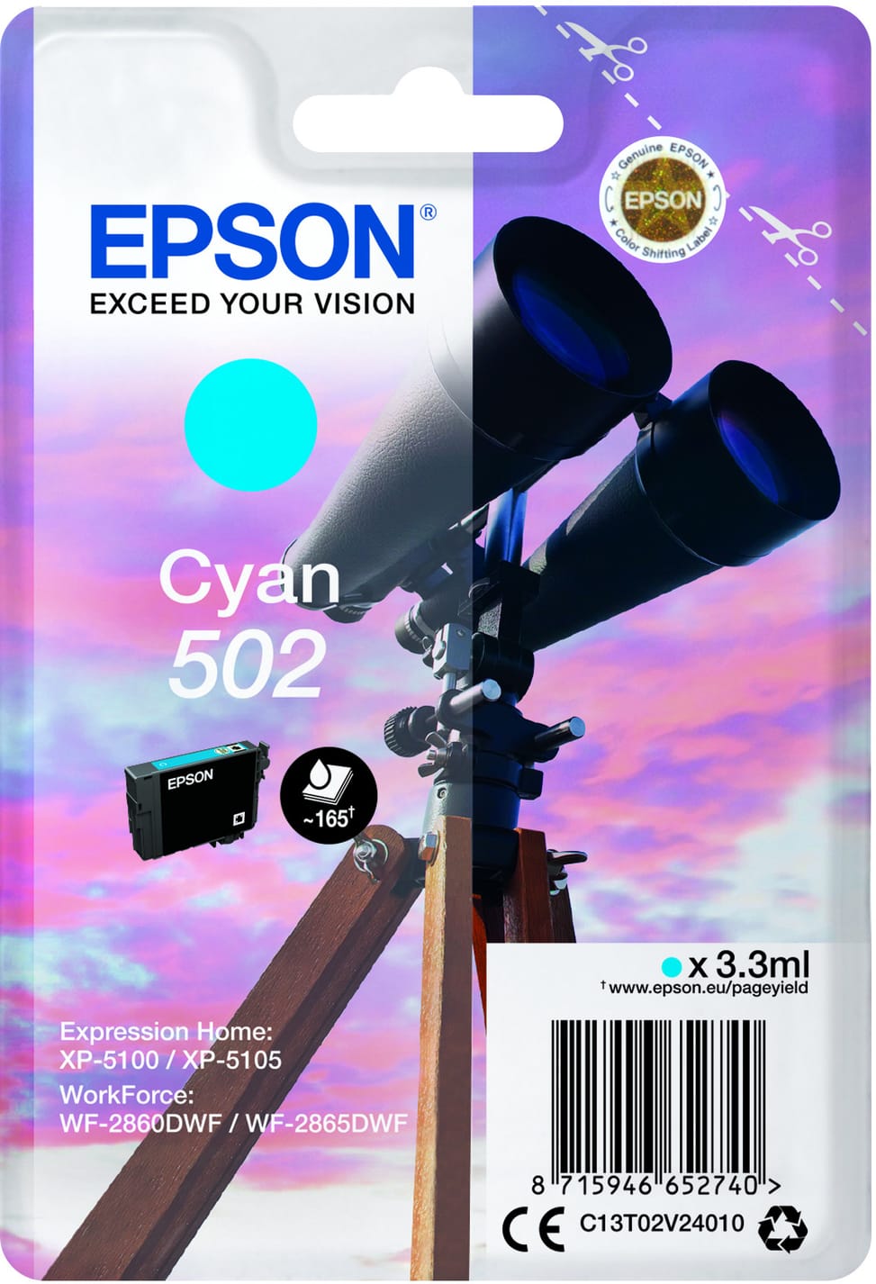 Epson 502 – Encre cyan en cartouche individuelle (C13T02V24010) — image 3