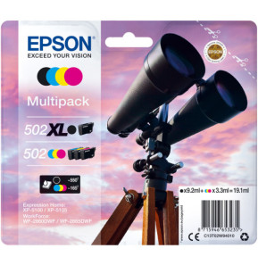 Epson 502 – Multipack d'encres couleurs (C13T02V64010)