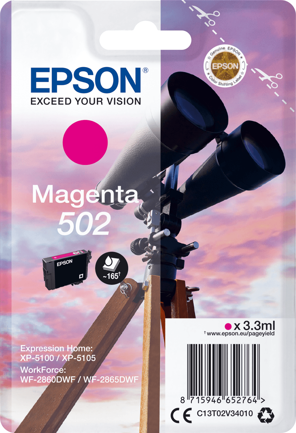 Epson 502 – Encre Magenta standard (C13T02V34010) — image 2