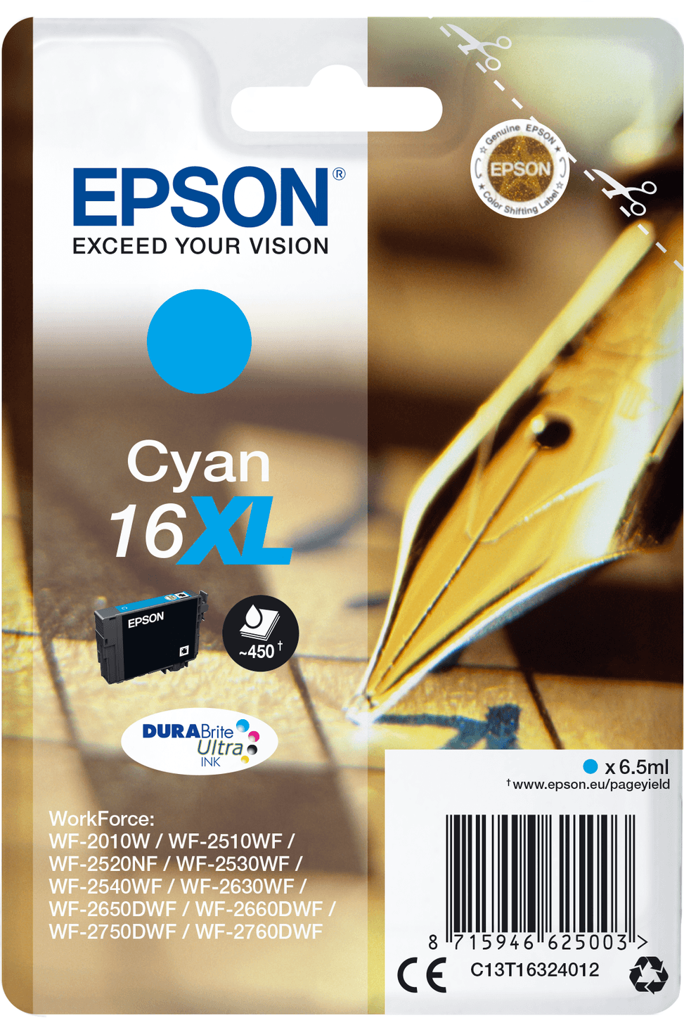 Epson 16XL DURABrite Ultra – Cartouche d'encre cyan haute capacité (C13T16324022) — image 2