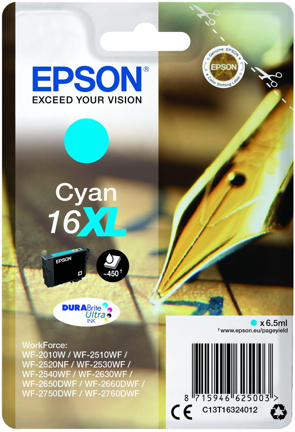 Epson 16XL DURABrite Ultra – Cartouche d'encre cyan haute capacité (C13T16324022) — image 3