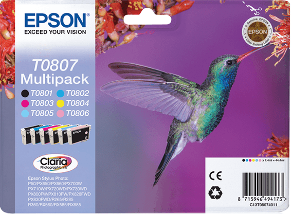 Epson T0801 – Cartouche d'encre Claria N (C13T08014011)