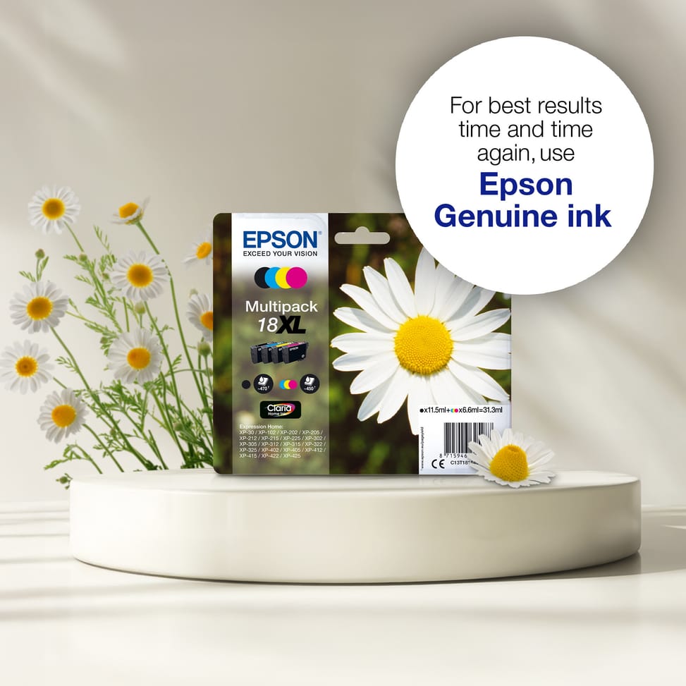 Epson Claria Home multipack 4 couleurs Pâquerette 18 – Kit de cartouches d’encre polyvalent (C13T18064012) — image 9