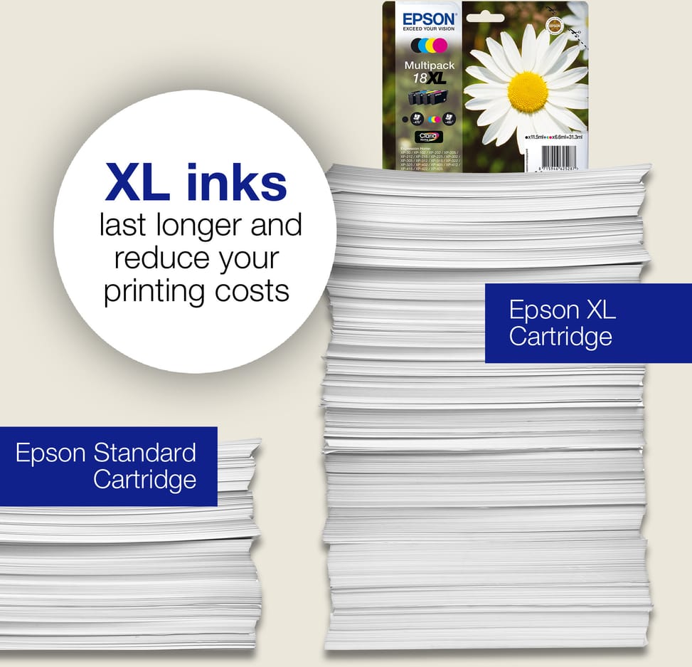 Epson Claria Home multipack 4 couleurs Pâquerette 18 – Kit de cartouches d’encre polyvalent (C13T18064012) — image 10