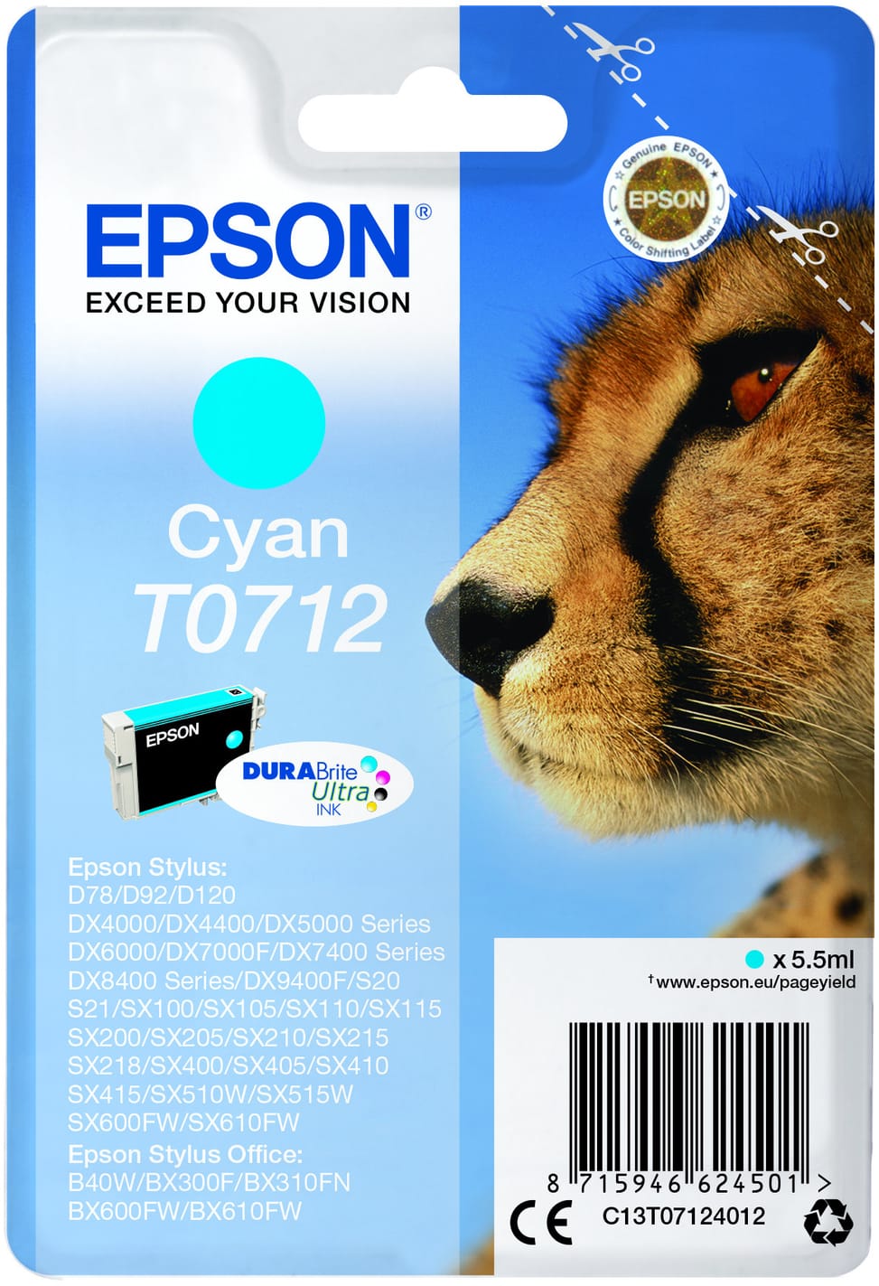 Epson T0712 – Cartouche d'encre cyan DURABrite Ultra (C13T07124022) — image 5