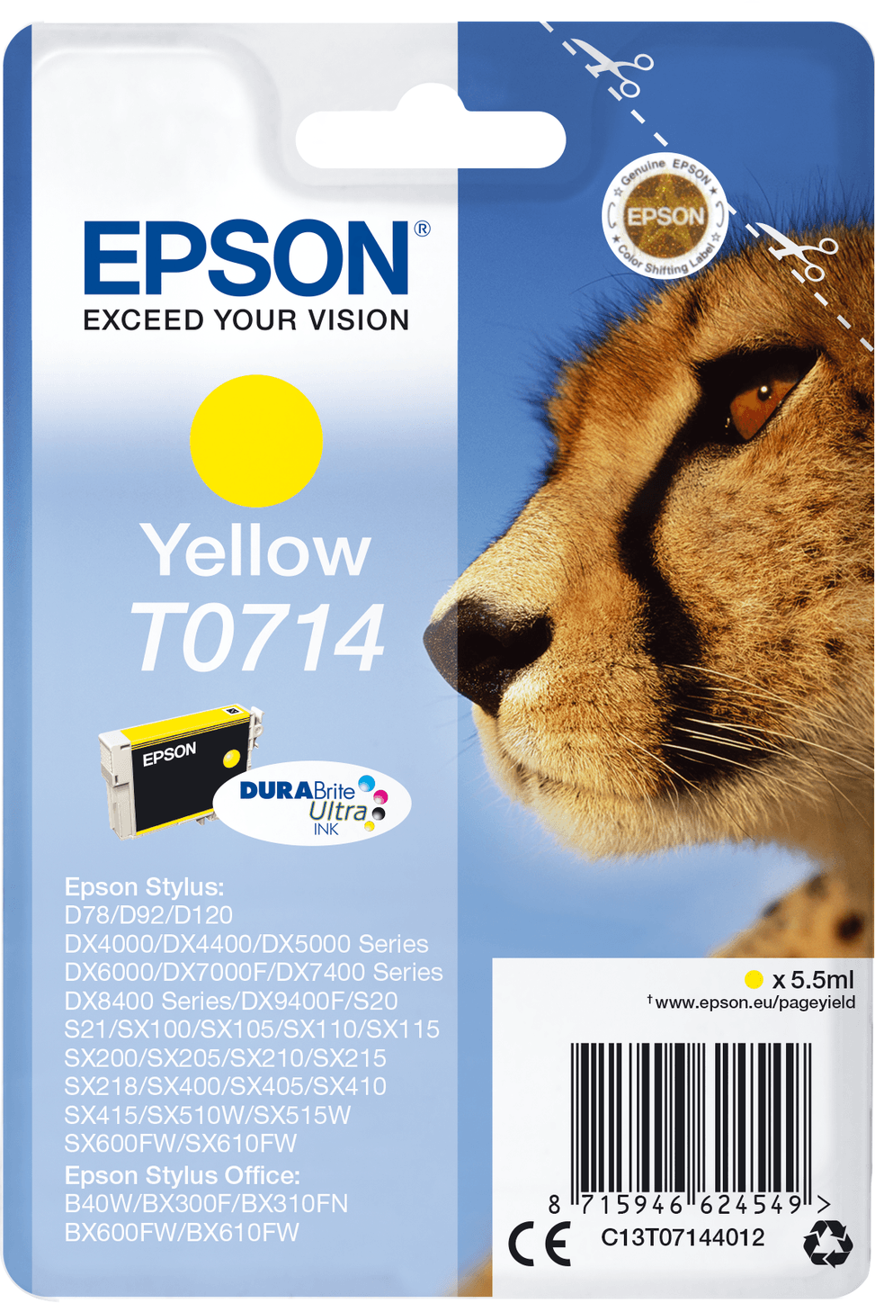 Epson T0714 – Encre Jaune DURABrite Ultra (C13T07144022) — image 4