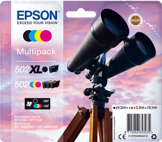 Epson 502 XL – Multipack d'encres couleur (C13T02W94010)