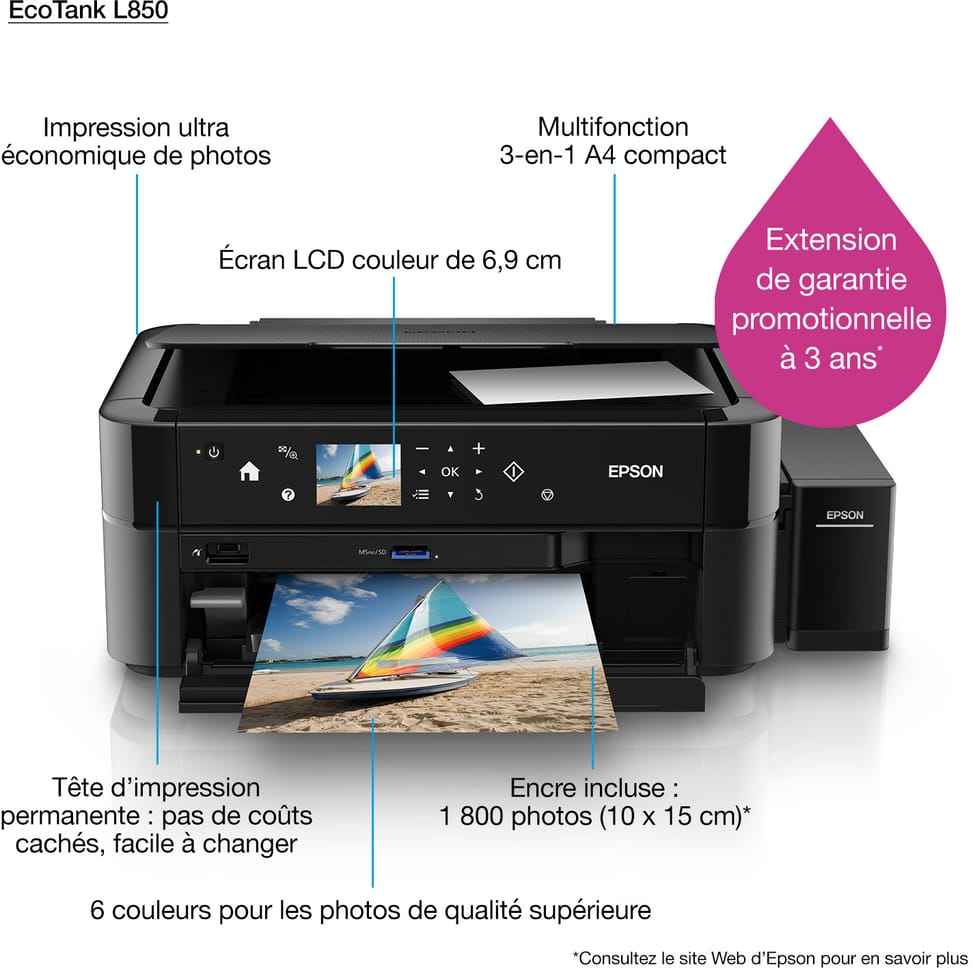 Epson EcoTank L850 – Imprimante photo multifonction à réservoirs d'encre (C11CE31403) — image 9