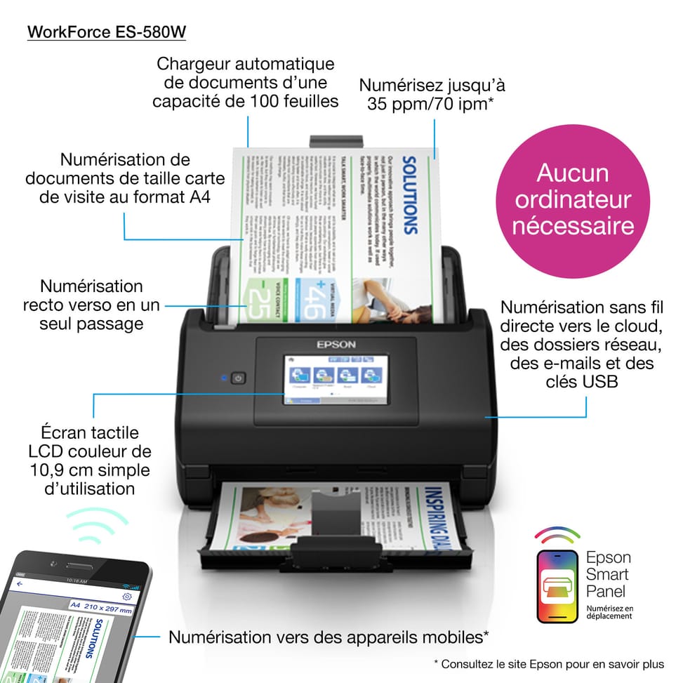 Epson WorkForce ES-580W – Scanner A4 recto verso hautes performances (B11B258401BA) — image 3
