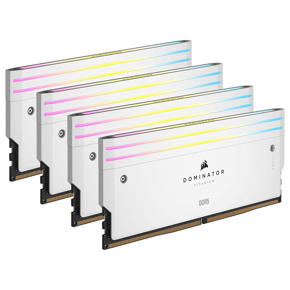 Corsair Dominator Titanium DDR5 RGB 64 Go (4 x 16 Go) 6400 MHz CL32 - Blanc — image 1